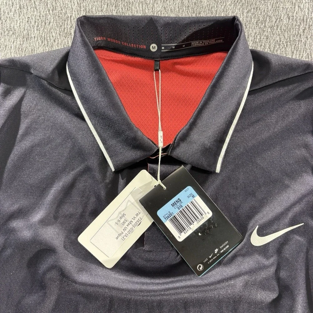 Nike Tiger Woods TW Velocity Max UV Piqué Golf Polo Medium 726201